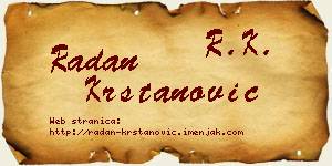 Radan Krstanović vizit kartica